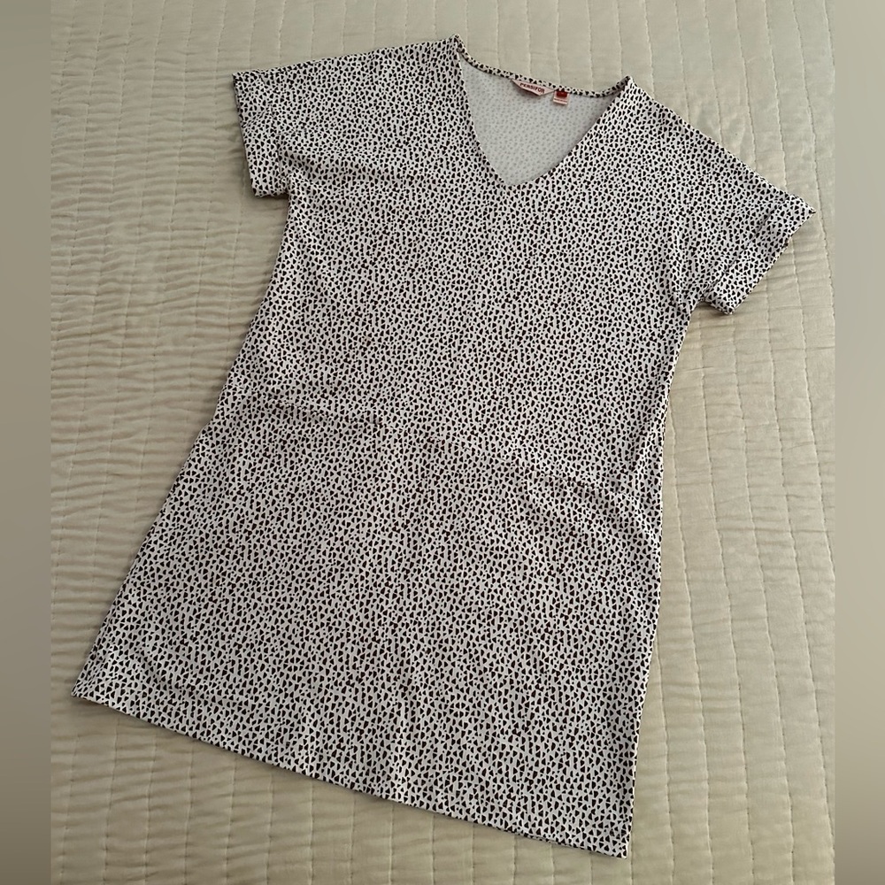 Persifor dress in brown & white